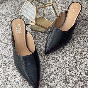 NWOT Franco Sarto pointy toe heeled mules. Sz 11.